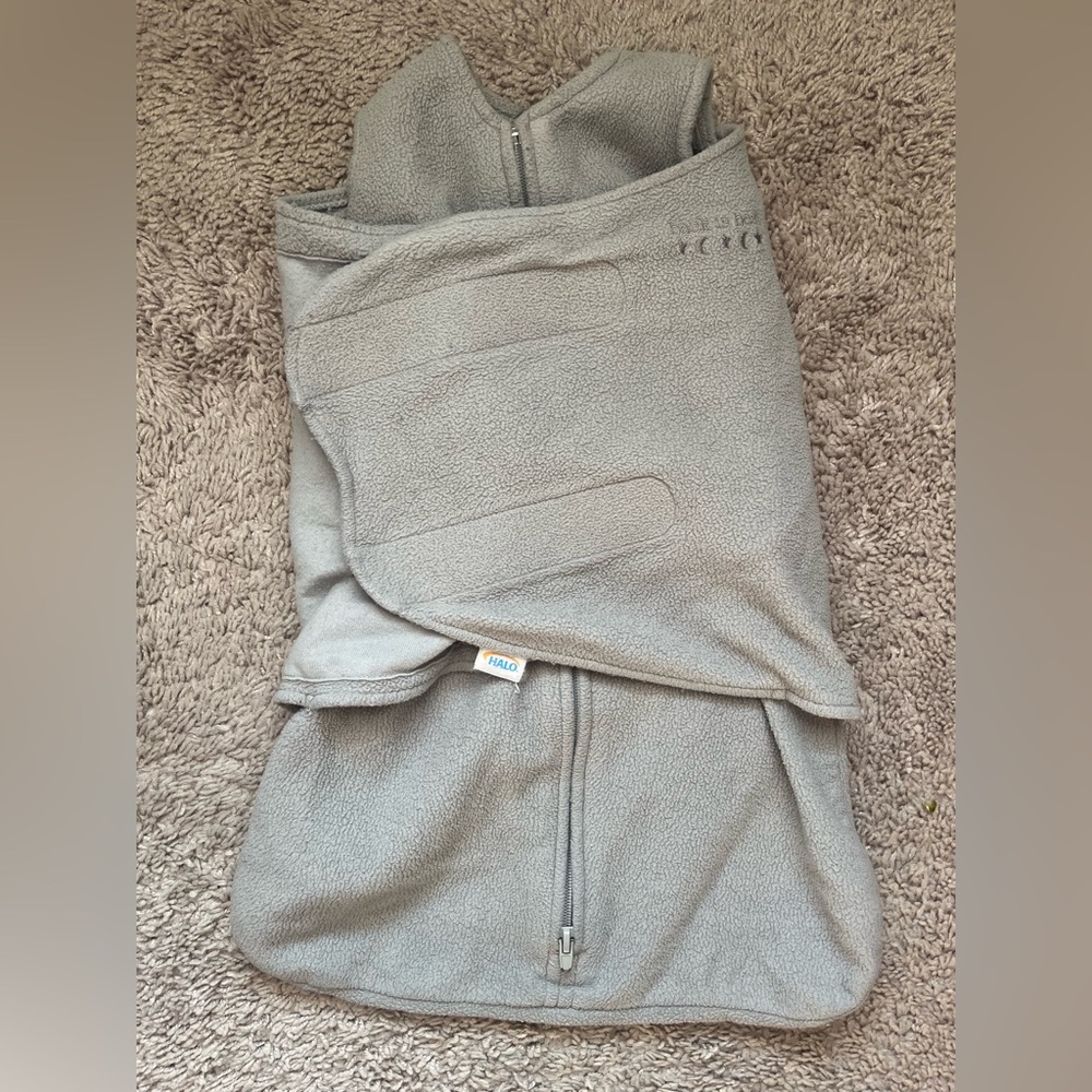 Halo Gray Fleece Baby Swaddle
